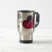 Mug De Voyage Valentine Roses & Coeur (Devant droit)