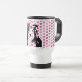 Mug De Voyage Valentines - silhouette de Sheltie (Devant droit)