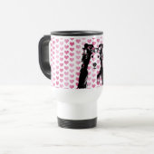 Mug De Voyage Valentines - silhouette de Sheltie (Devant gauche)