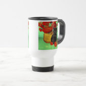 Mug De Voyage Van Gogh Black Kitten Fleurs rouges (Devant droit)