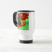 Mug De Voyage Van Gogh Black Kitten Fleurs rouges (Devant gauche)