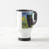 Mug De Voyage Van Gogh Chat noir Fleurs jaunes (Devant droit)