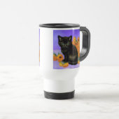 Mug De Voyage Van Gogh Kitten noir avec des tournesols (Devant droit)