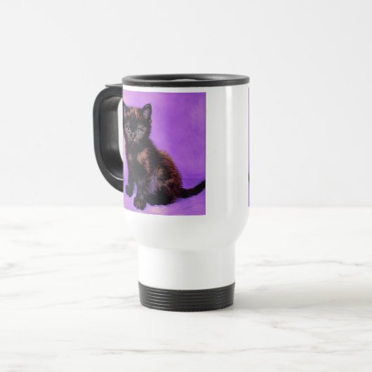Mug De Voyage Van Gogh Style Chat pourpre (Devant gauche)