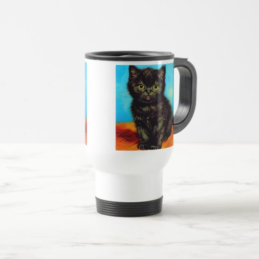 Mug De Voyage Van Gogh Style Pouting Kitten (Devant droit)