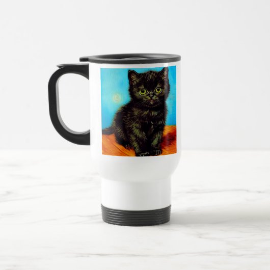 Mug De Voyage Van Gogh Style Pouting Kitten (Gauche)