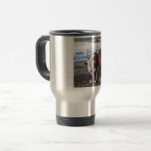 Mug De Voyage Veaux de Hereford dans le pré d'hiver avec la (Devant gauche)