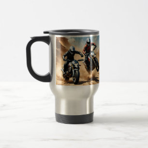 Mug De Voyage Vélos Dirt Moto Courant Dans Le Désert,