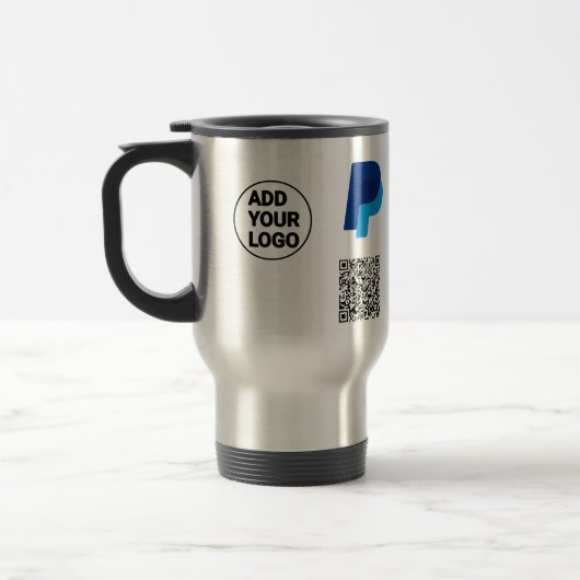 Mug De Voyage Venmo paypal scan pour payer ajouter q r code logo (Gauche)