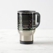 Mug De Voyage Verre biseauté look métallique argent noir moderne (Devant droit)