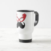 Mug De Voyage verres bling rouges avec la moustache (Devant droit)