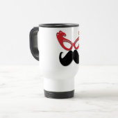 Mug De Voyage verres bling rouges avec la moustache (Devant gauche)