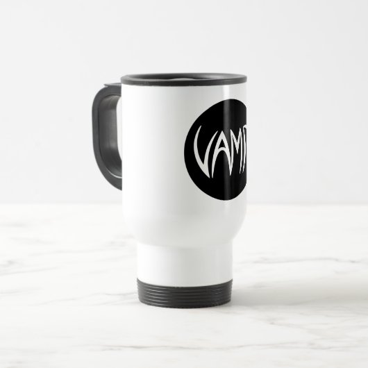 Mug De Voyage Version texte Vamp (noir/blanc) (Devant gauche)