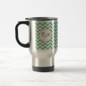 Mug De Voyage Vert Zigzag Monogrammé (Gauche)
