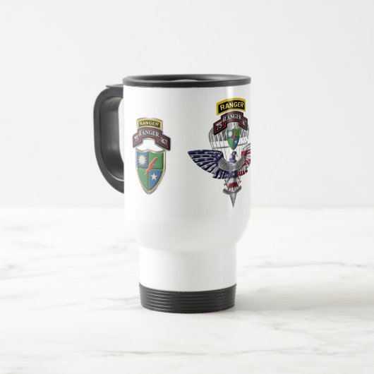 Mug De Voyage Vétéran du 75e régiment de Rangers  (Devant gauche)