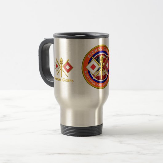Mug De Voyage Vétéran du Corps des transmissions   (Devant gauche)