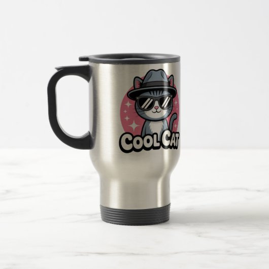 Mug De Voyage Vibes de Chat Cool (Gauche)
