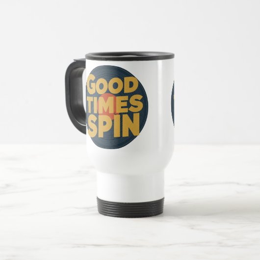 Mug De Voyage Vibes de vinyle classique | Conception d'amour de  (Devant gauche)