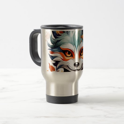 Mug De Voyage Vibes Fox : Art d'automne intemporel (Devant gauche)