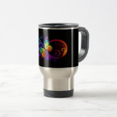 Mug De Voyage Vibrant infinity with rainbow butterfly on black (Devant droit)