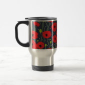 Mug De Voyage Vibrant Modern Red Poppies Pattern Art (Gauche)