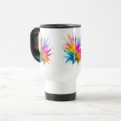 Mug De Voyage Vibrant Rainbow Paint Splatter Explosion (Devant gauche)