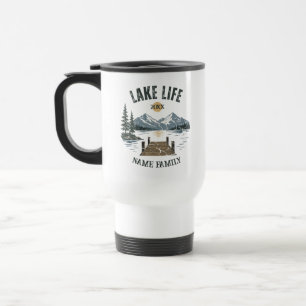Mug De Voyage Vie au lac rétro grunge vacances en famille assort