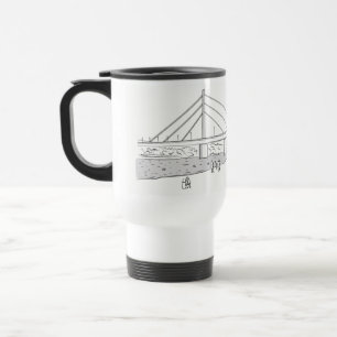 Mug De Voyage Ville de Novi Sad dessinant noir et blanc simple