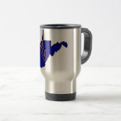 Mug De Voyage Virginie-Occidentale Pride Bleu et Or (Devant droit)
