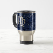 Mug De Voyage Virgo Zodiac Connexion Camouflage numérique bleu (Devant gauche)