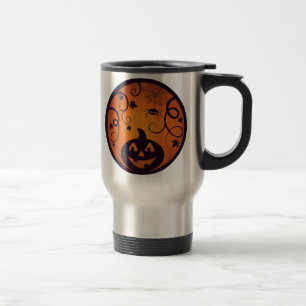 Mug De Voyage Visage de citrouille et araignée pour la fête d'Ha