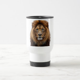 Mug De Voyage Visage de lion majestueux aux yeux bleus Faune A