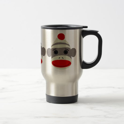 Mug De Voyage Visage de singe de chaussette (Droit)