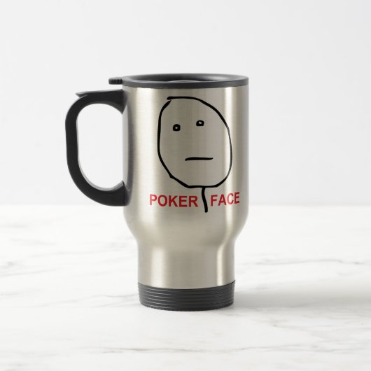 Mug De Voyage Visage de tisonnier (texte) (Gauche)