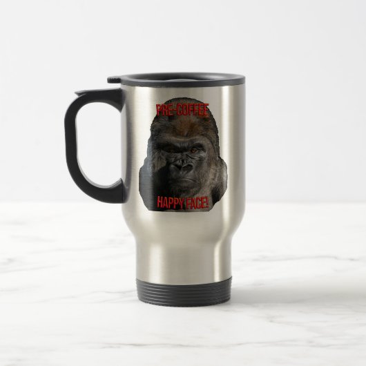 Mug De Voyage Visage heureux pré-café ! (Gauche)