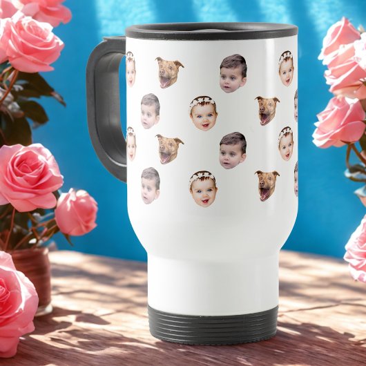 Mug De Voyage Visage personnalisé, cadeau familial unique 3 phot