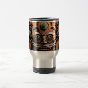 Mug De Voyage Vivid Vibrant Tribal 3D style d'art papier motif