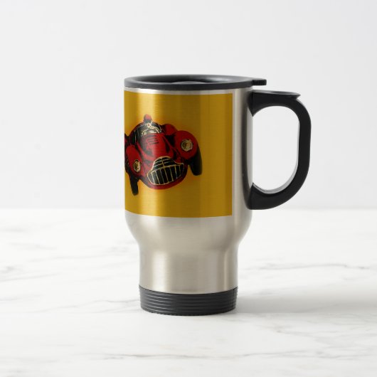 Mug De Voyage Voiture de course automobile jaune rouge (Droit)