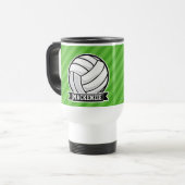 Mug De Voyage Volley-ball sur Green Stripes (Devant gauche)