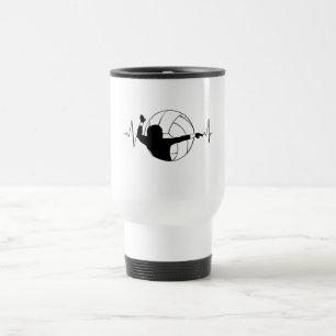 Mug De Voyage Volley-ball - Volleyball Lecteur Heartbeat