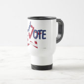 Mug De Voyage Vote Coche Rouge avec Étoile du Drapeau Américain (Devant droit)