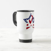 Mug De Voyage Vote Coche Rouge avec Étoile du Drapeau Américain (Devant gauche)