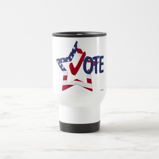 Mug De Voyage Vote Coche Rouge avec Étoile du Drapeau Américain (Centre)