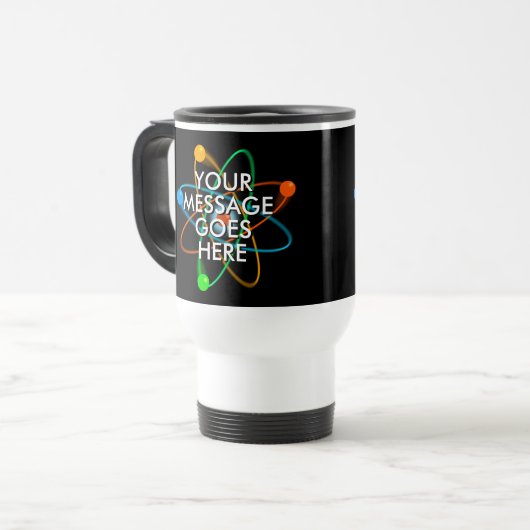Mug De Voyage Votre message Structure atomique (Devant gauche)