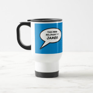 Mug De Voyage Votre message Voix Bubble Amusant Retro Comique Li