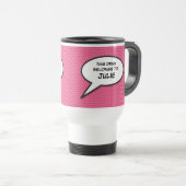 Mug De Voyage Votre message Voix Buble Fun Pink Comic Book (Devant droit)