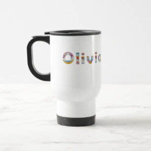 Mug De Voyage Votre nom en lettres florales artistiques / Olivia