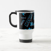 Mug De Voyage Votre nom motif monogramme bleu rouge noir (Gauche)