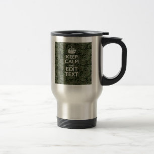 Mug De Voyage Votre propre texte Camo numérique Woodland Gardez
