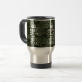 Mug De Voyage Votre texte Camouflage numérique Bois Conserver le (Devant gauche)